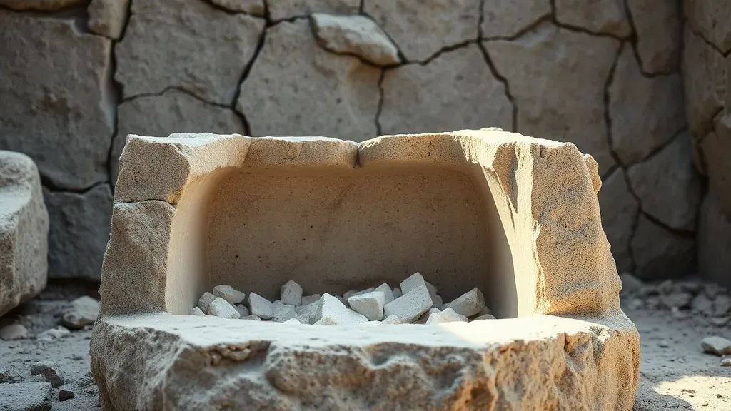 Primer plano de hormigón romano antiguo mostrando los clastos de cal blancos incrustados en la roca volcánica, con un diseño de textura rugosa y eterna.